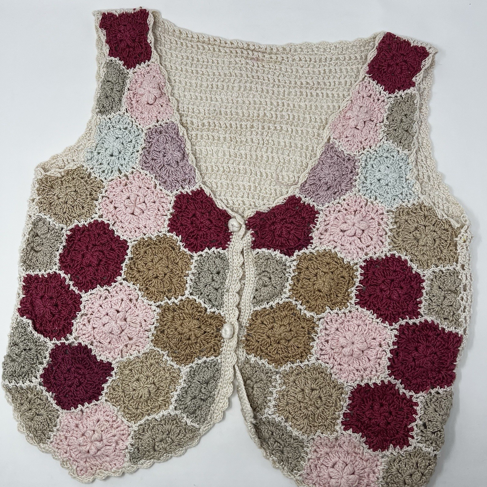 Handmade Granny Square Patchwork Crochet Knit Swe… - image 1