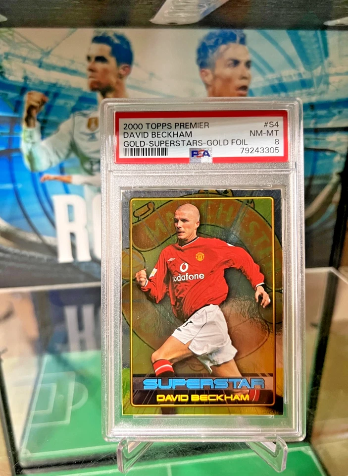 Topps Premier Gold 2001 Superstars Gold Foil #S4 2000 David Beckham PSA 8 Foto 2 de 4