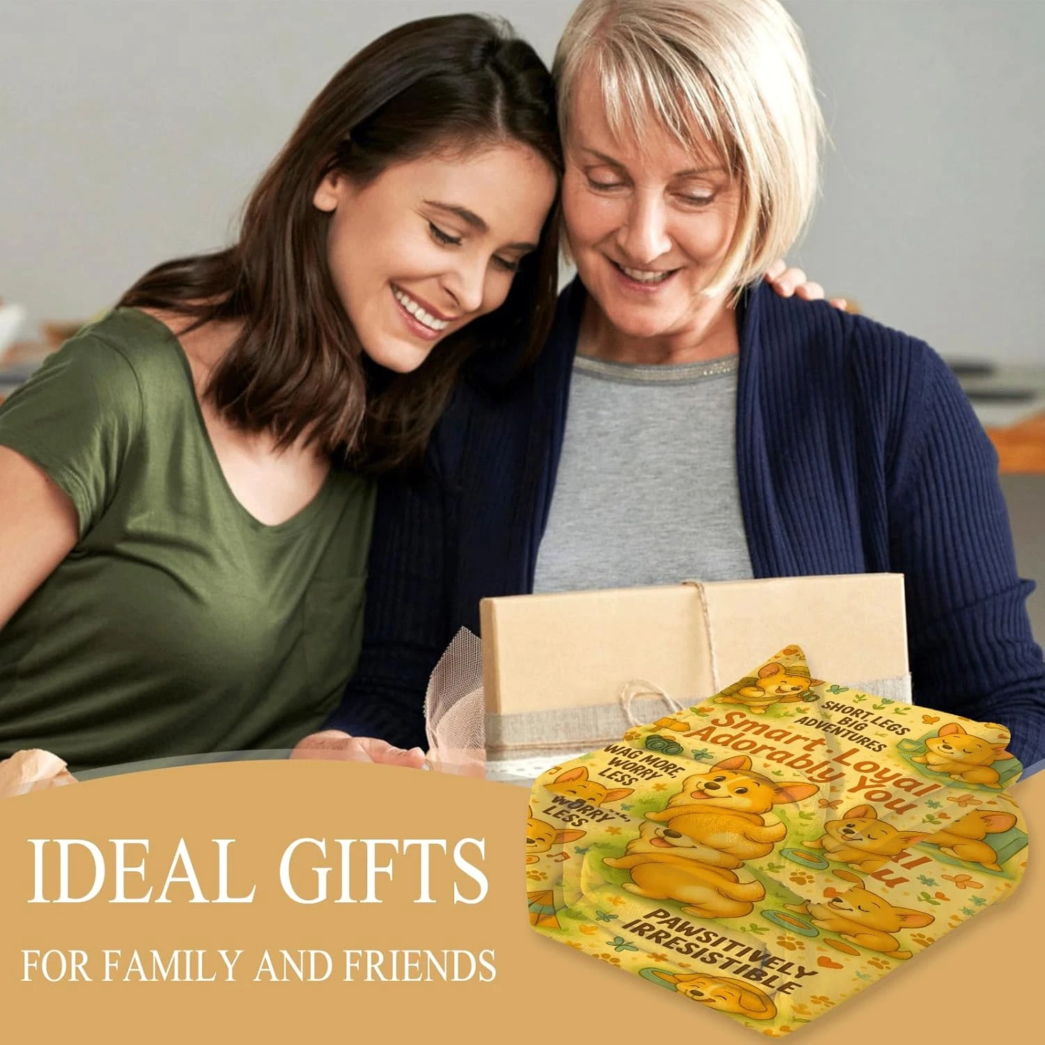 Corgi Blanket, Soft Flannel Fleece, Cartoon Camping Dog Print