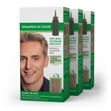 Men Shampoo-in Hair Dye for Men, H-10 Sandy Blond, 3 Pack