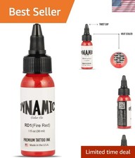 Dynamic Color Fire Red Tattoo Ink, Since 1990, 1 oz