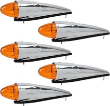 5 Pcs Torpedo Cab Marker Lights 17 Led Truck Roof Top Clearance Running Lights
