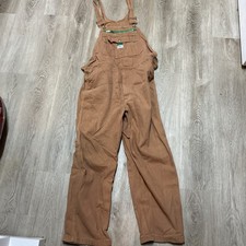 Liberty Overalls Mens 38X30 Brown Duck Canvas Bib Workwear Carpenter Rugged Farm