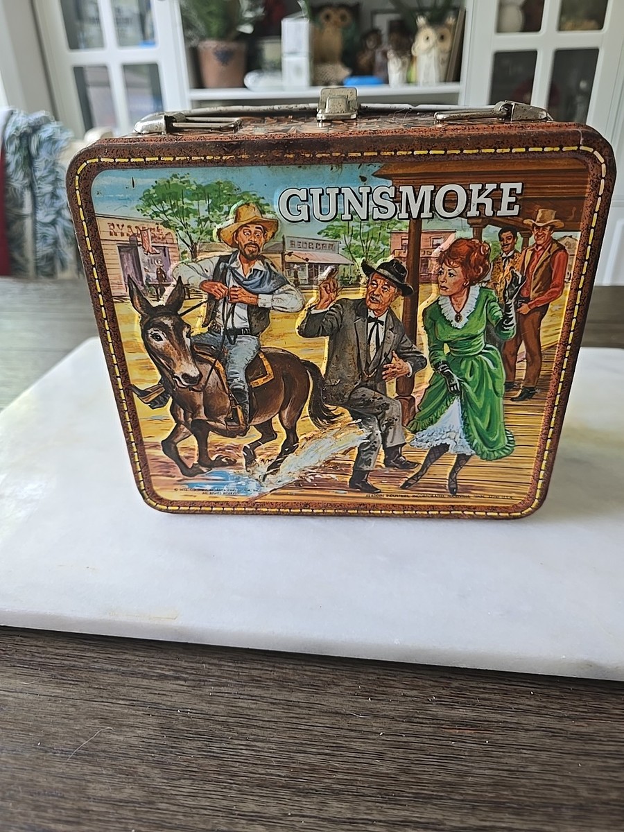 Gunsmoke Metal Lunch Box No Handle 1972 Aladdin Industries NO