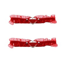 2PCs Adjustable Heart Lace Thigh Garter, Elastic Leg Garters Belt for Women P...
