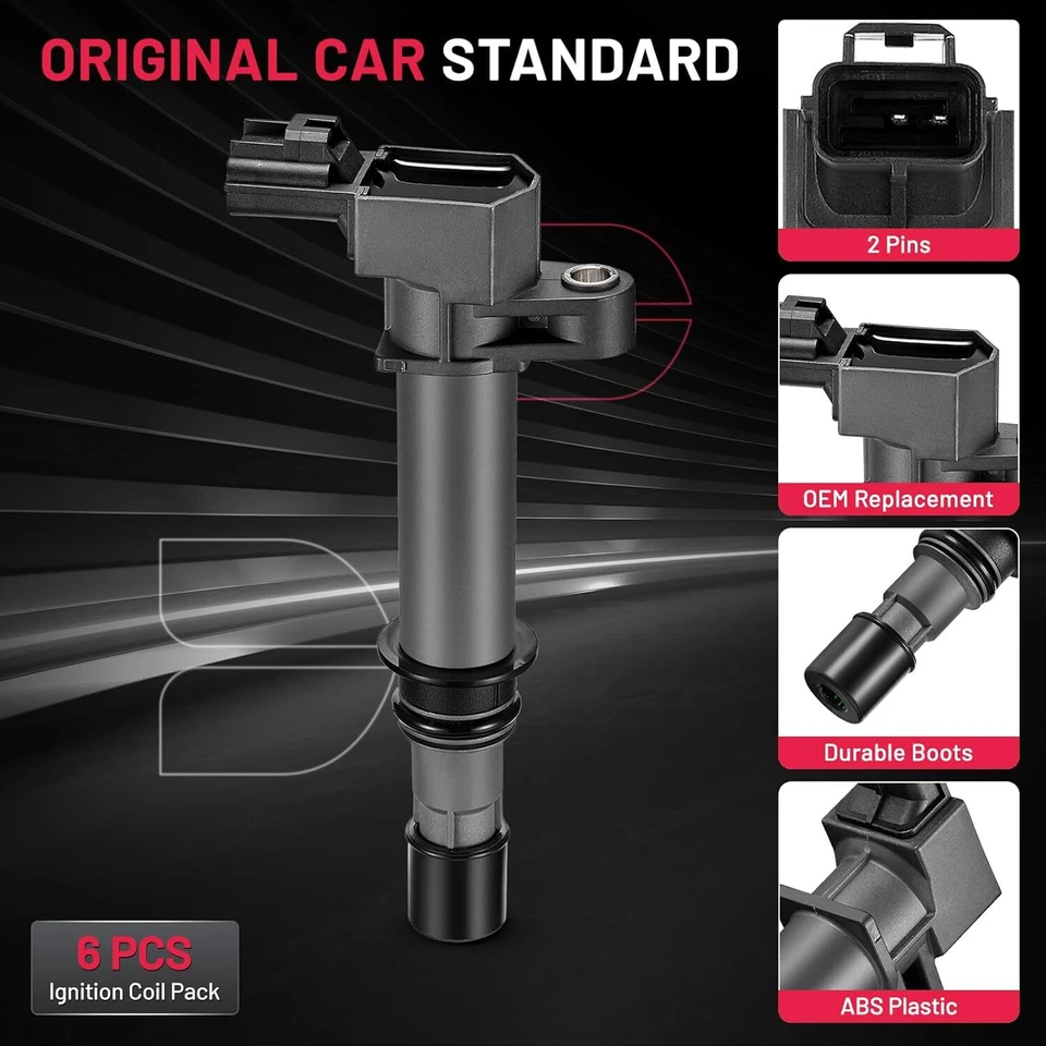 Paquete de 6 bobinas de encendido UF270 UF297 para Mitsubishi Raider 2006 3,7 L V6 Foto 2 de 4