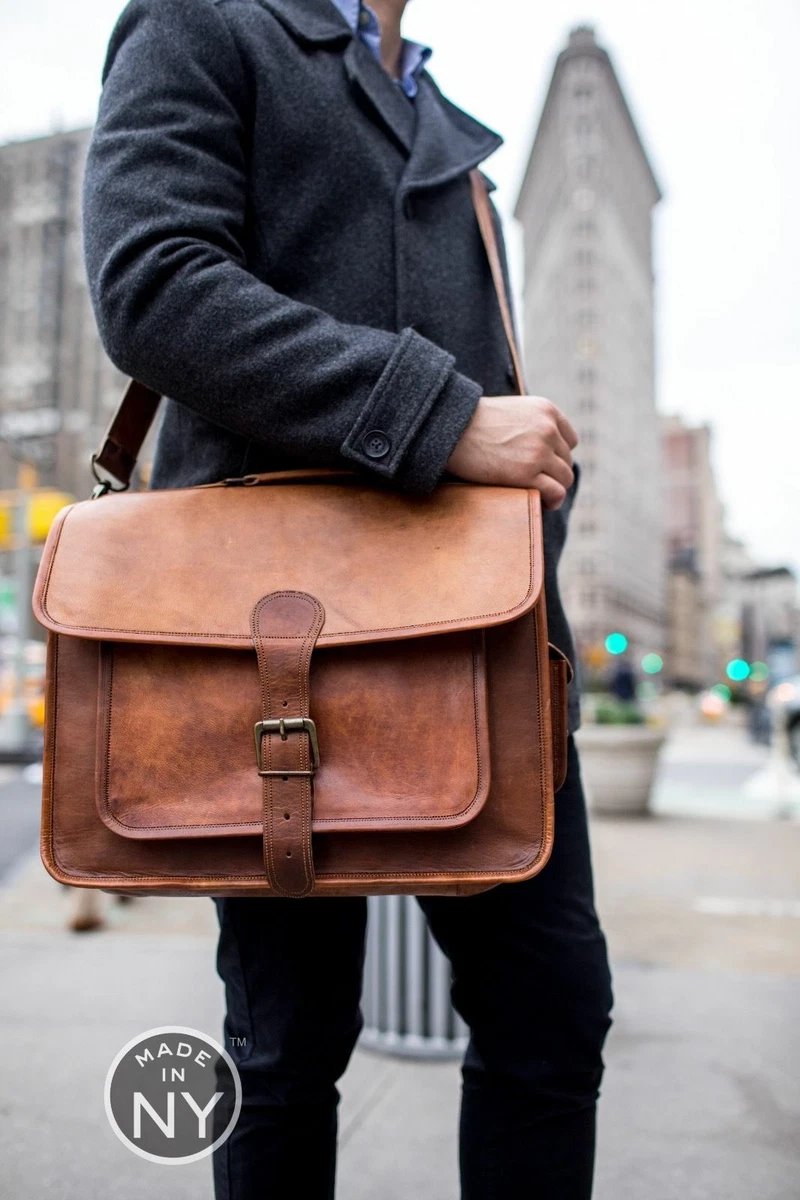 Mens leather laptop messenger cheap bag