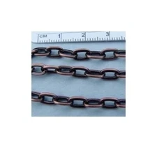 5 Feet 5 mm x 8mm Antique COPPER Flat CABLE Chain ~ Rectangular  Links No-Nickel