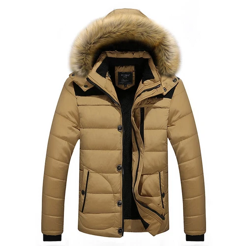 Men's Winter Warm Fur Collar Hooded Long Coat Jacket Parka Outwear Ski Snow Soft - Bild 13 von 22