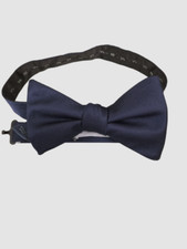  50 Ryan Seacrest Mens Solid Blue Adjustable Pre Tied Polyester Bow Tie