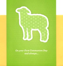 Congratulations First Holy Communion Lamb Eucharist Dayspring Greeting Card