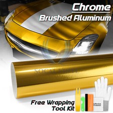 Chrome Aluminum Gold Vinyl Wrap Sticker Decal Sheet Film Air Release Bubble Free