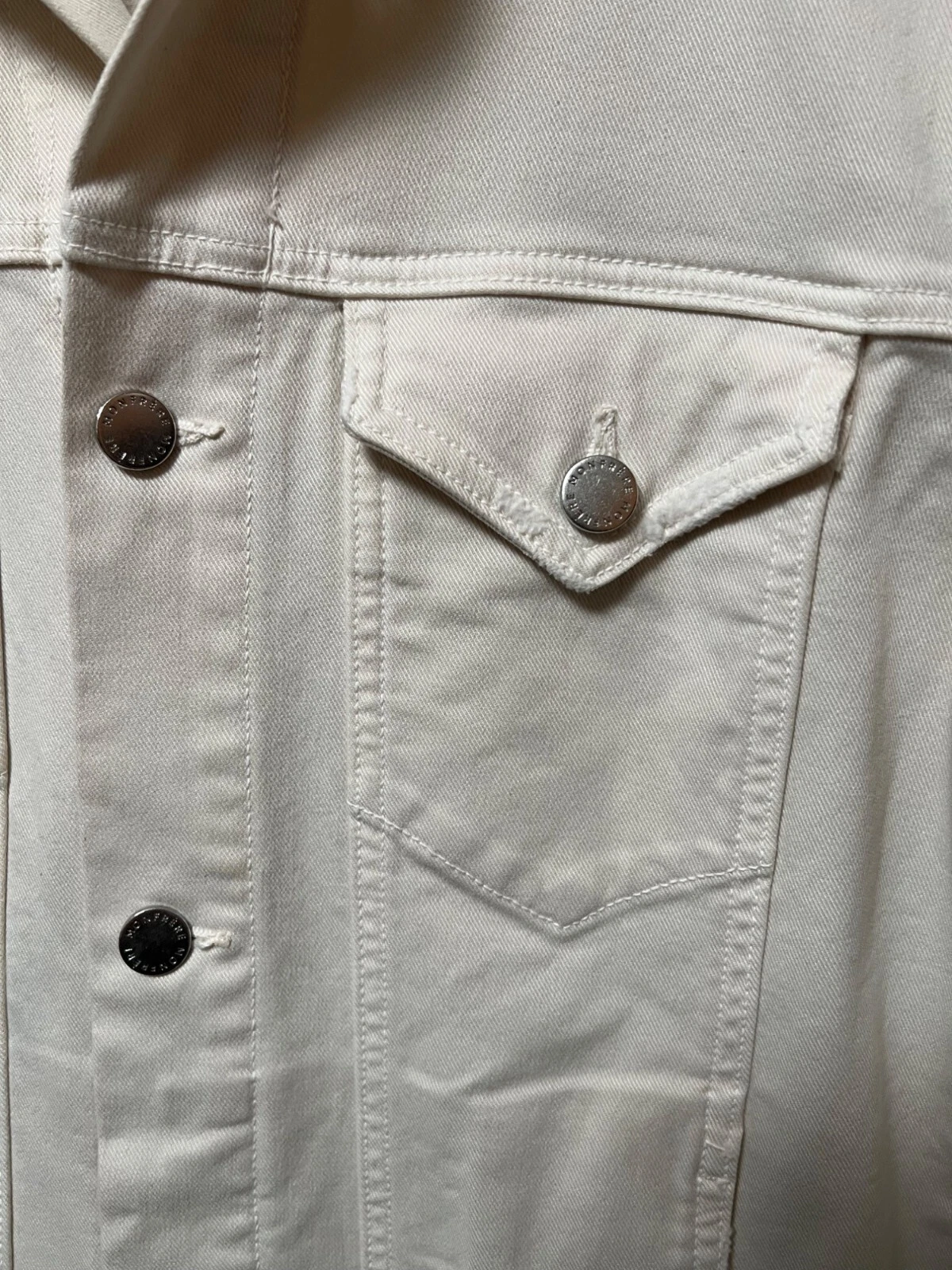 Monfrere Dean Denim Jacket Dist Vin Blanc Cream Japanese Denim 909D24102 Mens - product detail image 3