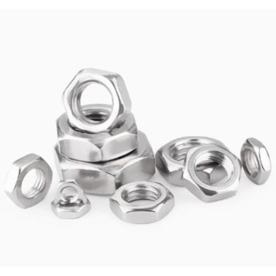 5-Piece M20 X 1.0mm Fine Thread Hex Half Thin Jam Nuts - A2 304 Stainless Steel