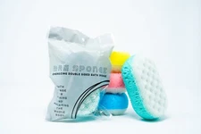 MR. Sponge Double Sided Bath Shower Sponge scrubbing massaging (PACK of 4)