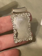STERLING RECTANGULAR ENGRAVABLE SLIDE/PENDANT