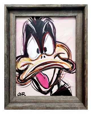 CORBELLIC DAFFY DUCK 12X16 VINTAGE CARTOON EXPRESSIONISM COLLECTIBLE HOME ART