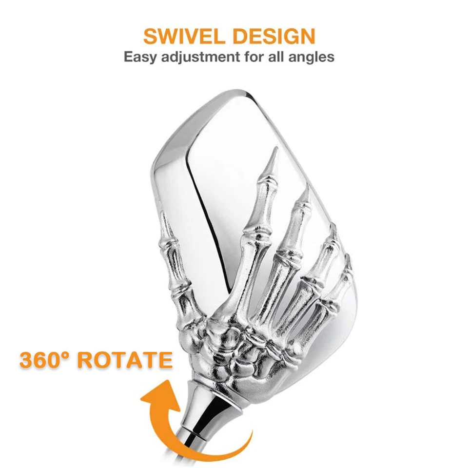 Espejo retrovisor manual calavera moto para Yamaha Virago XV750 XV 250 535 750 920 Foto 3 de 4