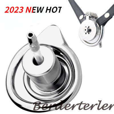 Sissy Flat Bottom Chastity Cage Anti-Cheating Metal Ring Stainless Steel Cage