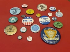 20 Vintage Celluloid Pinback / Button Lot  ~ Mixed Sizes ~ BR402