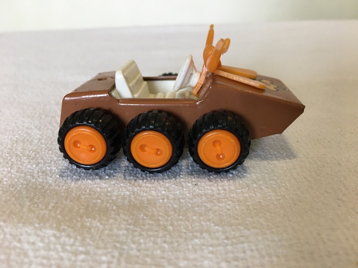 Vintage Buddy L Tin Bull Car Six wheels Brown/orange Pressed