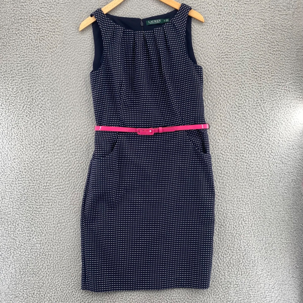 navy blue polka dot dress ralph lauren Lauren by Ralph Lauren Women's Petite Polka-Dot Dress (12P, Navy/White)