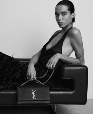 $2400 SAINT LAUREN KATE Medium Grain Black Leather Shoulder Bag Store Display.