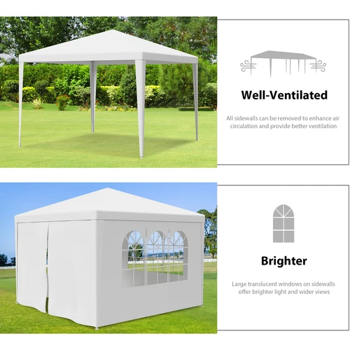 10'x10' Gazebo Canopy Party Tent Wedding Pavilion Garden with Walls Outdoor - Bild 4 von 10