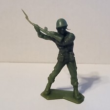 1960's Louis Marx WW2 World War 2 II Green American USA Toy Soldier 60MM Figure