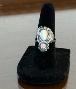 Signed James Mason Native American Multistone Inlay Mother Pearl Size 5.5 Ring