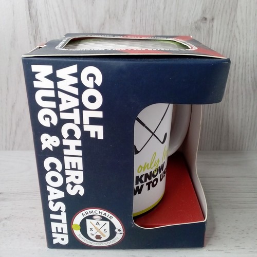 GOLF WATCHERS MUG & COASTER SET - NEW IN BOX CUP