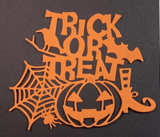 4 Trick or Treat Title Halloween Pumpkin Spider Die Cut Scrapbook Color Choice