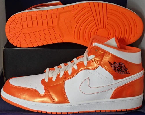 2021 Nike Air Jordan 1 Mid SE Electro Orange Black White Retro SZ 16 #DM3531-800
