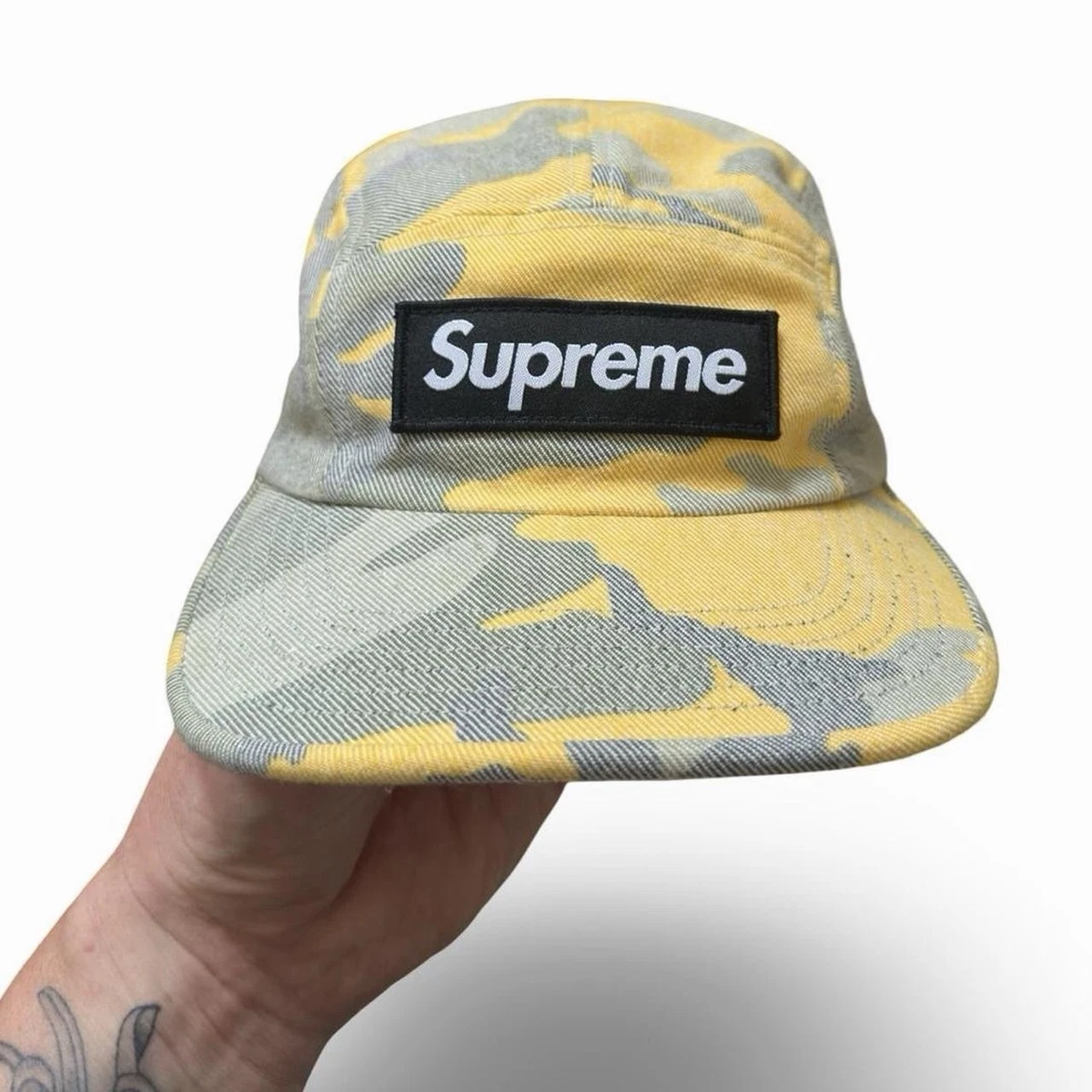 Supreme Washed Out Camo Camp Cap 'Yellow' Spring/Summer