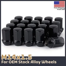 [24] Black 14x1.5 XL OEM Lug Nut Fit Stock Chevy Colorado Silverado Suburban US