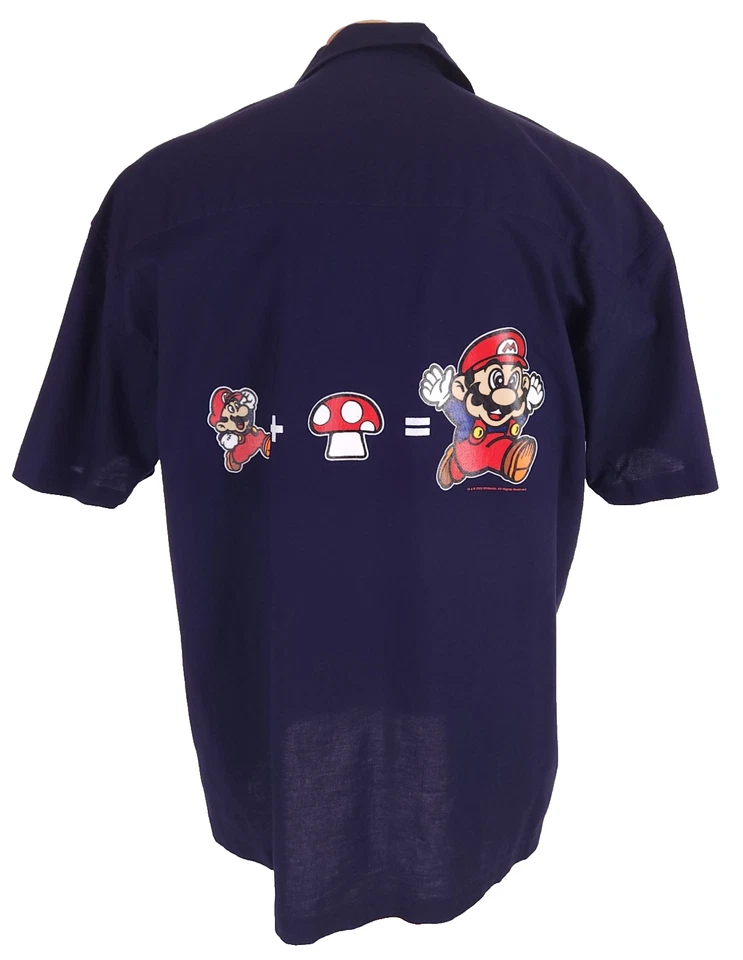 Camisa De Colección 2002 Nintendo Super Mario Logo Gráfico SS Talla L Para Hombre Bordada Foto 2 de 4