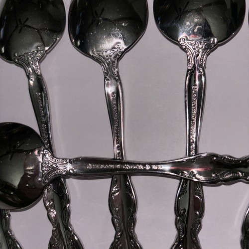Oneida Michelangelo/stainless steel, 18/10, lot of 8/oval soup spoons/6.5”L - Picture 5 of 7