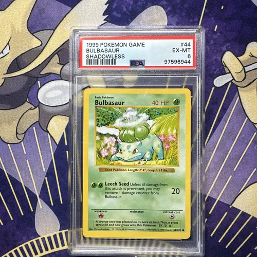 1999 Pokemon #44 Bulbasaur Shadowless Base Set PSA 6 Grade