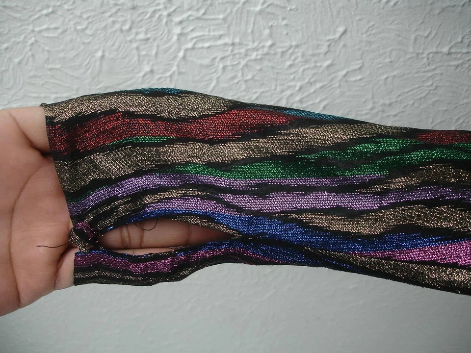 Para Mujer Talla M De Colección Años 80 Rimini Metálico Arco Iris Chaqueta Envolvente Alrededor Corbata Noche Foto 4 de 4