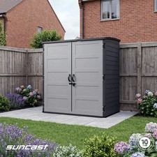 Suncast 3000L Garden Storage Shed Vertical Tool Cabinet Shelves Hooks Unit DIY