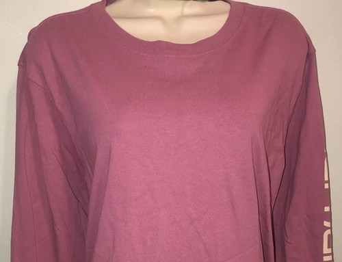 Pink Long Sleeve Logo Accent Carhartt Loose Fit Shirt Women’s Sz Large 12/14 - Picture 2 of 7