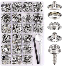323pc Stainless Steel Fastener Snap Press Stud Cap Button Set Marine Boat Canvas