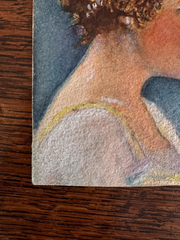 Pintura acuarela vintage años 20 mujer moda WC Vincent 4 x 5 Foto 2 de 4