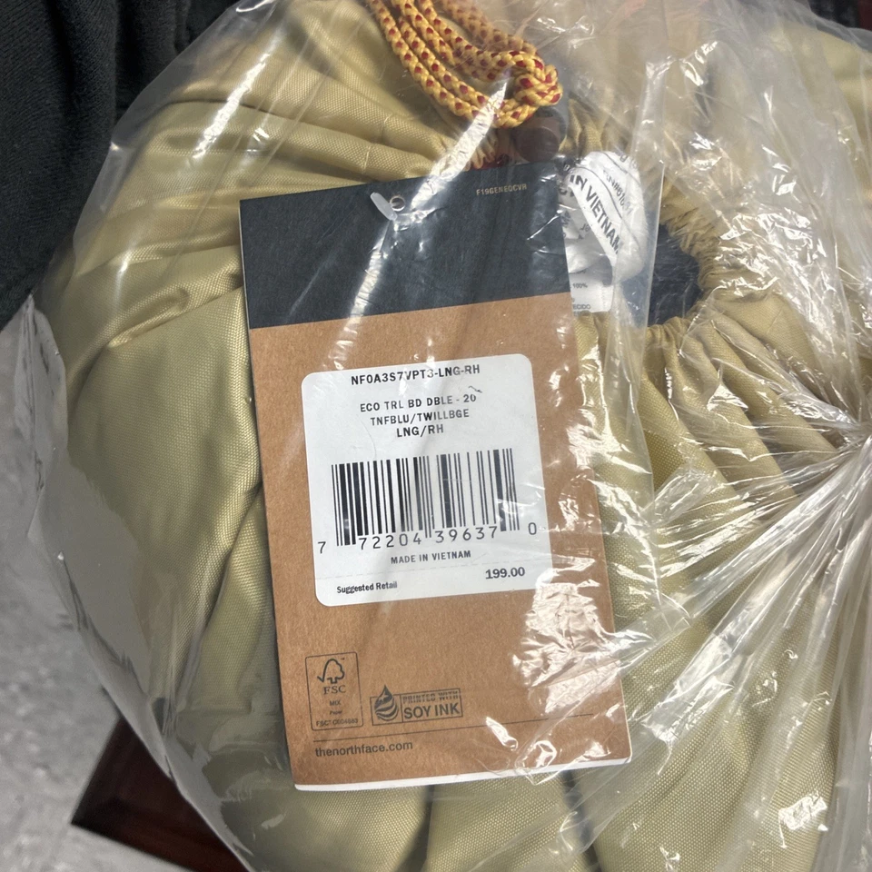 NWT The North Face Eco Trail Bed Double 20F/-7C Sleeping Bag Long/Right Hand - Image 3 of 4