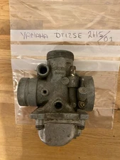 Yamaha DT125E carburettor body float bowl etc , See below for full description