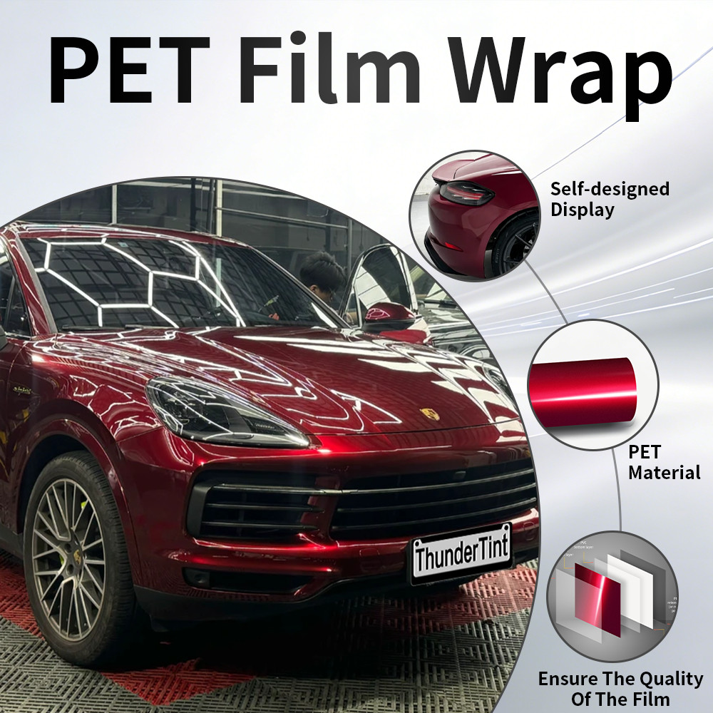 Premium Ultra Gloss PET Liner Self Adhesive Vinyl Wrap Release Dragon Blood Red thumbnail 2