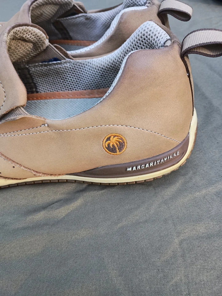 Margaritaville Anchor Boat Zapatos Para Hombres 11 Cuero Tostado Mocasines Sin Cordones Jimmy Buff Foto 2 de 4