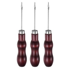 3pcs Handwork Sewing Awl Double Gourd Hook Head Leather Punch Hole Set Tool