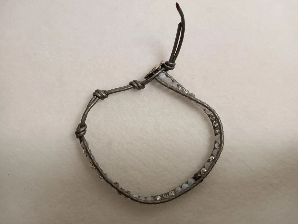 CHAN LUU Silver Beaded Wrap Bracelet, Adjustable 25cm, Gray color, Used - Image 4 of 4