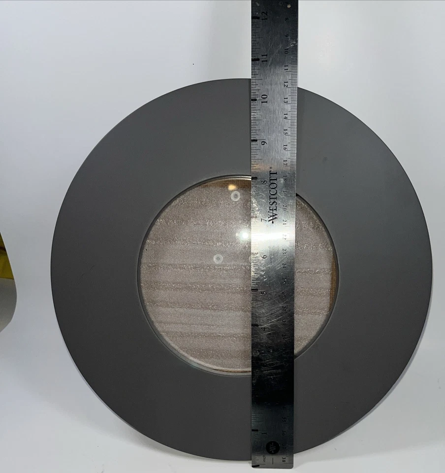 Marco de fotos vintage redondo de madera gris marco de fotos colgante o vidrio independiente Foto 4 de 4